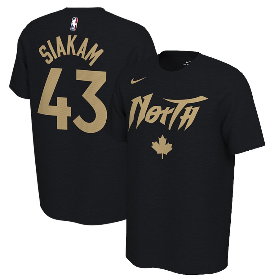 Men 2020 NBA Nike Pascal Siakam Toronto Raptors Black 201920 Earned Edition Name  Number TShirt